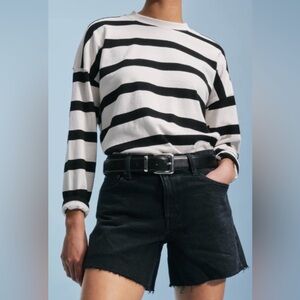 AYR The Early Mornings Striped Long Sleeve Tee - Magpie Stripe